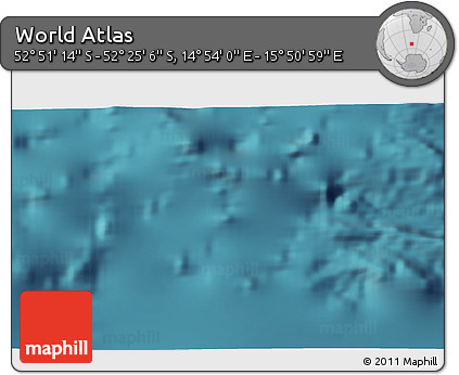Satellite 3D Map of the Area around 52° 38' 10" S, 15° 22' 30" E