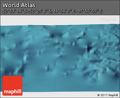 Satellite 3D Map of the Area around 52° 38' 10" S, 15° 22' 30" E