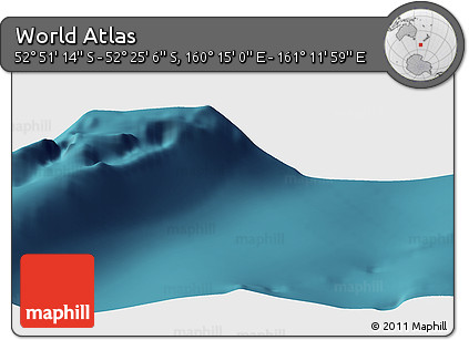 Satellite Panoramic Map of the Area around 52° 38' 10" S, 160° 43' 29" E