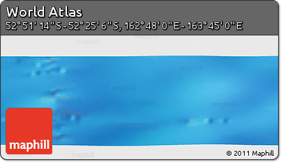 Shaded Relief Panoramic Map of the Area around 52° 38' 10" S, 163° 16' 30" E