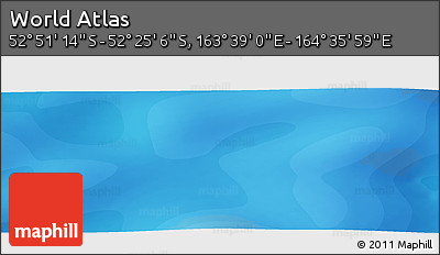 Political Panoramic Map of the Area around 52° 38' 10" S, 164° 7' 30" E
