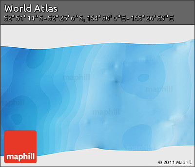 Political 3D Map of the Area around 52° 38' 10" S, 164° 58' 29" E