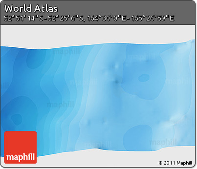Political 3D Map of the Area around 52° 38' 10" S, 164° 58' 29" E