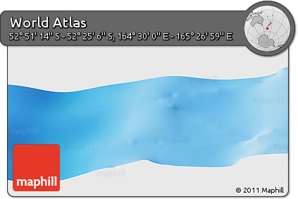 Shaded Relief Panoramic Map of the Area around 52° 38' 10" S, 164° 58' 29" E