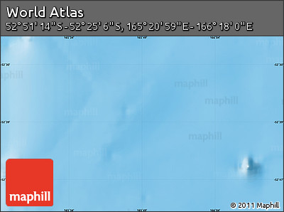 Physical Map of the Area around 52° 38' 10" S, 165° 49' 29" E