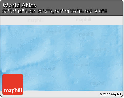 Shaded Relief 3D Map of the Area around 52° 38' 10" S, 166° 40' 30" E