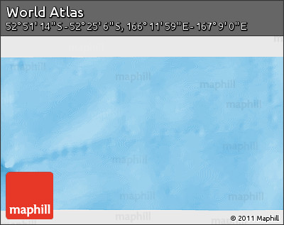 Shaded Relief 3D Map of the Area around 52° 38' 10" S, 166° 40' 30" E