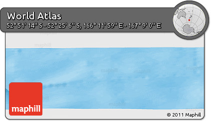 Shaded Relief Panoramic Map of the Area around 52° 38' 10" S, 166° 40' 30" E
