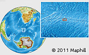 Physical Location Map of the area around 52° 38' 10" S, 16° 13' 30" E