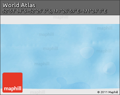 Political 3D Map of the Area around 52° 38' 10" S, 170° 55' 30" E