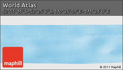 Shaded Relief Panoramic Map of the Area around 52° 38' 10" S, 170° 55' 30" E