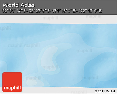 Political 3D Map of the Area around 52° 38' 10" S, 171° 46' 30" E