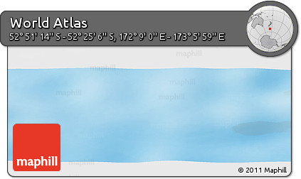 Shaded Relief Panoramic Map of the Area around 52° 38' 10" S, 172° 37' 30" E