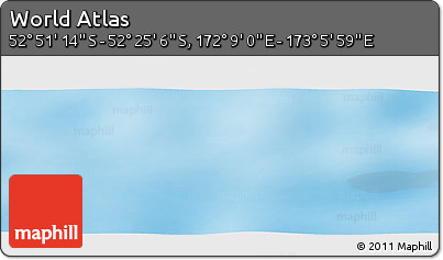 Shaded Relief Panoramic Map of the Area around 52° 38' 10" S, 172° 37' 30" E
