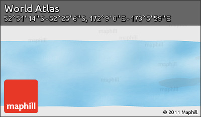 Shaded Relief Panoramic Map of the Area around 52° 38' 10" S, 172° 37' 30" E