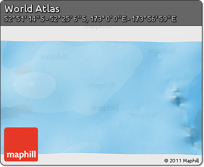 Political 3D Map of the Area around 52° 38' 10" S, 173° 28' 29" E