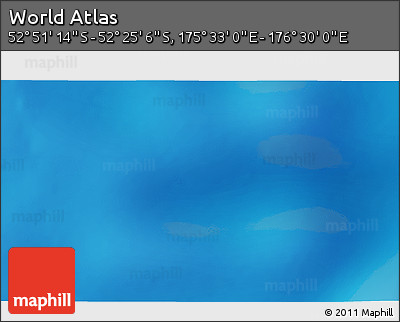 Shaded Relief 3D Map of the Area around 52° 38' 10" S, 176° 1' 30" E