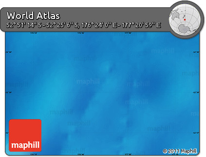 Physical Map of the Area around 52° 38' 10" S, 176° 52' 30" E