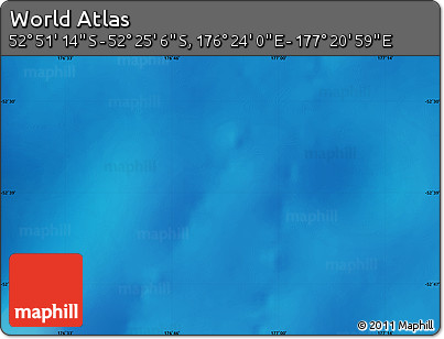 Physical Map of the Area around 52° 38' 10" S, 176° 52' 30" E