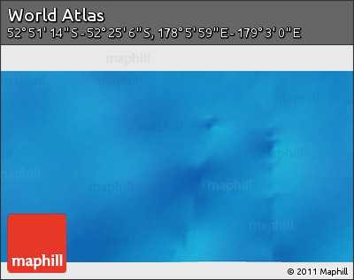 Physical 3D Map of the Area around 52° 38' 10" S, 178° 34' 29" E