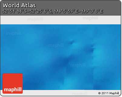 Shaded Relief 3D Map of the Area around 52° 38' 10" S, 178° 34' 29" E