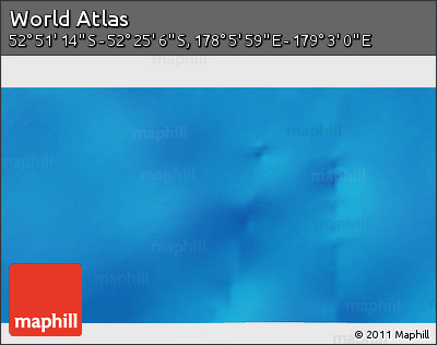Shaded Relief 3D Map of the Area around 52° 38' 10" S, 178° 34' 29" E