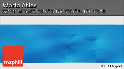 Shaded Relief Panoramic Map of the Area around 52° 38' 10" S, 178° 34' 29" E