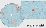 Gray Location Map of the area around 52° 38' 10" S, 1° 37' 30" W, hill shading
