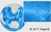 Shaded Relief Location Map of the area around 52° 38' 10" S, 20° 28' 30" E