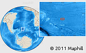 Shaded Relief Location Map of the area around 52° 38' 10" S, 20° 19' 30" W