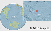 Savanna Style Location Map of the area around 52° 38' 10" S, 22° 1' 29" W, hill shading