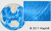 Shaded Relief Location Map of the area around 52° 38' 10" S, 23° 52' 30" E