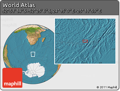 Satellite Location Map of the Area around 52° 38' 10" S, 24° 43' 30" E