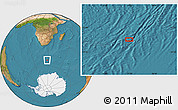 Satellite Location Map of the area around 52° 38' 10" S, 27° 16' 29" E