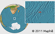 Satellite Location Map of the area around 52° 38' 10" S, 28° 58' 30" E