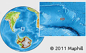 Physical Location Map of the area around 52° 38' 10" S, 28° 49' 30" W