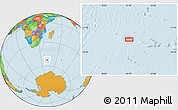 Political Location Map of the area around 52° 38' 10" S, 41° 43' 30" E