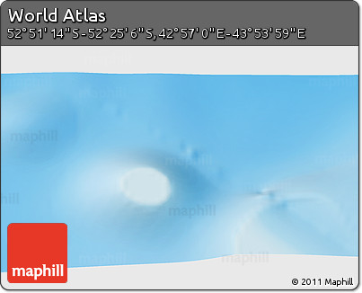 Shaded Relief 3D Map of the Area around 52° 38' 10" S, 43° 25' 29" E
