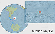 Savanna Style Location Map of the area around 52° 38' 10" S, 44° 7' 30" W, hill shading