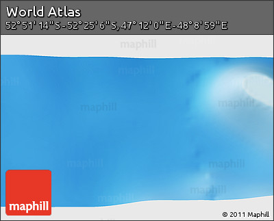 Physical 3D Map of the Area around 52° 38' 10" S, 47° 40' 29" E