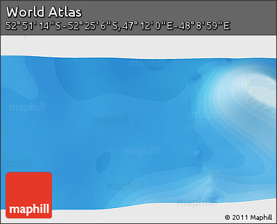 Political 3D Map of the Area around 52° 38' 10" S, 47° 40' 29" E