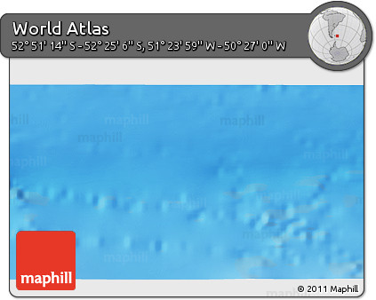 Physical 3D Map of the Area around 52° 38' 10" S, 50° 55' 29" W