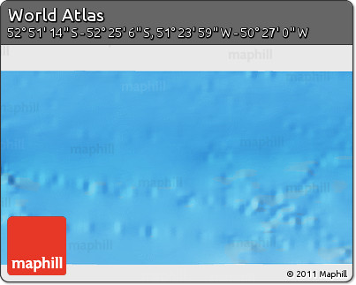 Physical 3D Map of the Area around 52° 38' 10" S, 50° 55' 29" W