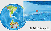 Physical Location Map of the area around 52° 38' 10" S, 51° 46' 29" W