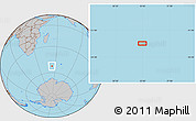 Gray Location Map of the area around 52° 38' 10" S, 53° 37' 30" E