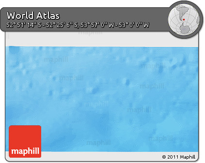Physical 3D Map of the Area around 52° 38' 10" S, 53° 28' 30" W