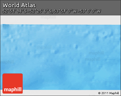 Physical 3D Map of the Area around 52° 38' 10" S, 53° 28' 30" W