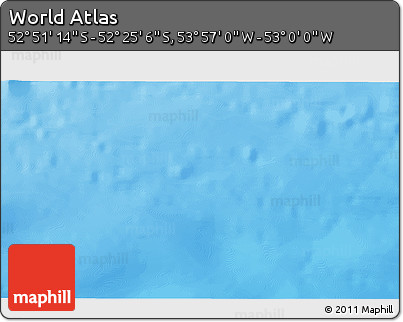 Physical 3D Map of the Area around 52° 38' 10" S, 53° 28' 30" W