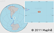 Gray Location Map of the area around 52° 38' 10" S, 53° 28' 30" W