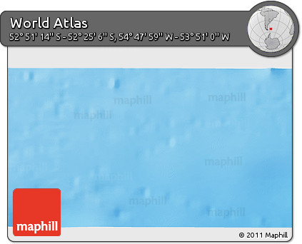 Physical 3D Map of the Area around 52° 38' 10" S, 54° 19' 30" W